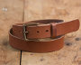 Vegetable Tanned Brown Belt w/ Brass Buckle