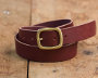 Vegetable Tanned Burgundy Belt w/ Brass Buckle