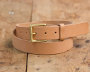 Natural Vegetable Tanned Belt w/ Brass Buckle