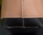 Leather Crossbody Side Stitching Closeup