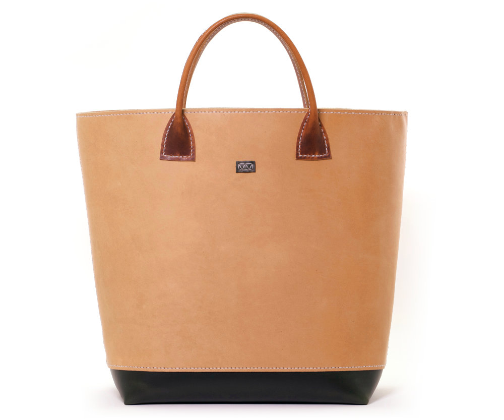 Mid-Sized Hand-stitched Vegetable Tanned Leather Tote