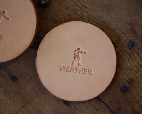 Veg Tan Leather 2-Sided Bar Coaster