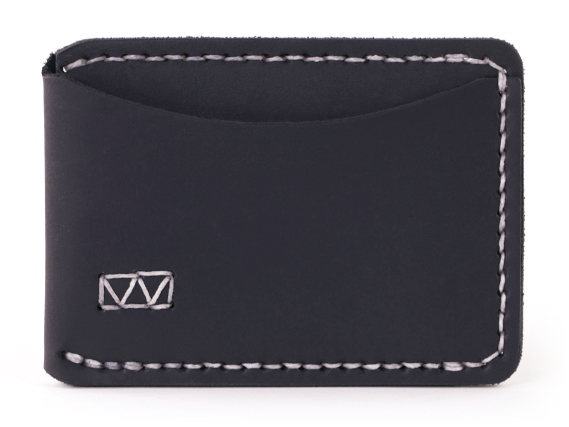 Saddle-Stitched Minimalist Leather Wallet